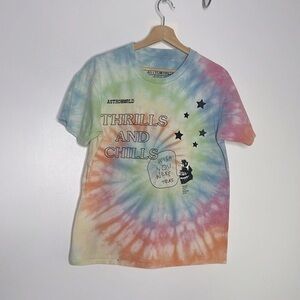 Travis Scott “Astroworld” Thrills And Chills Europe Tour 2019 Tie Dye T-shirt